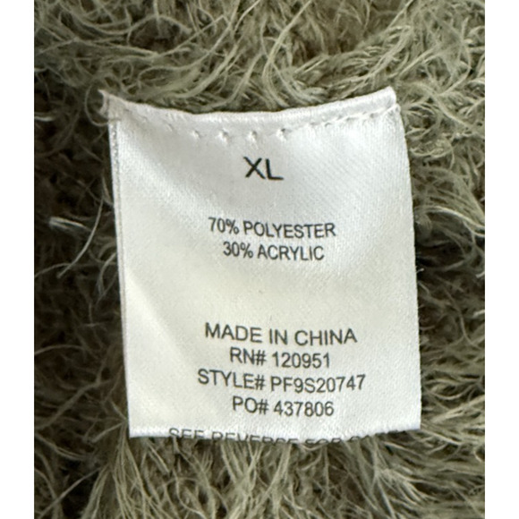 Pink Rose Sage Green Fuzzy Eyelash Knit Sweater Cozy Soft Girl Winter Juniors XL - Picture 7 of 8